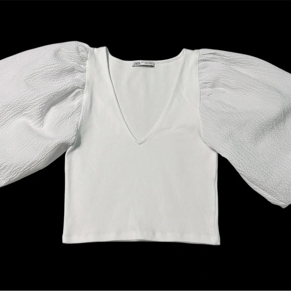 Zara White Puff Sleeve